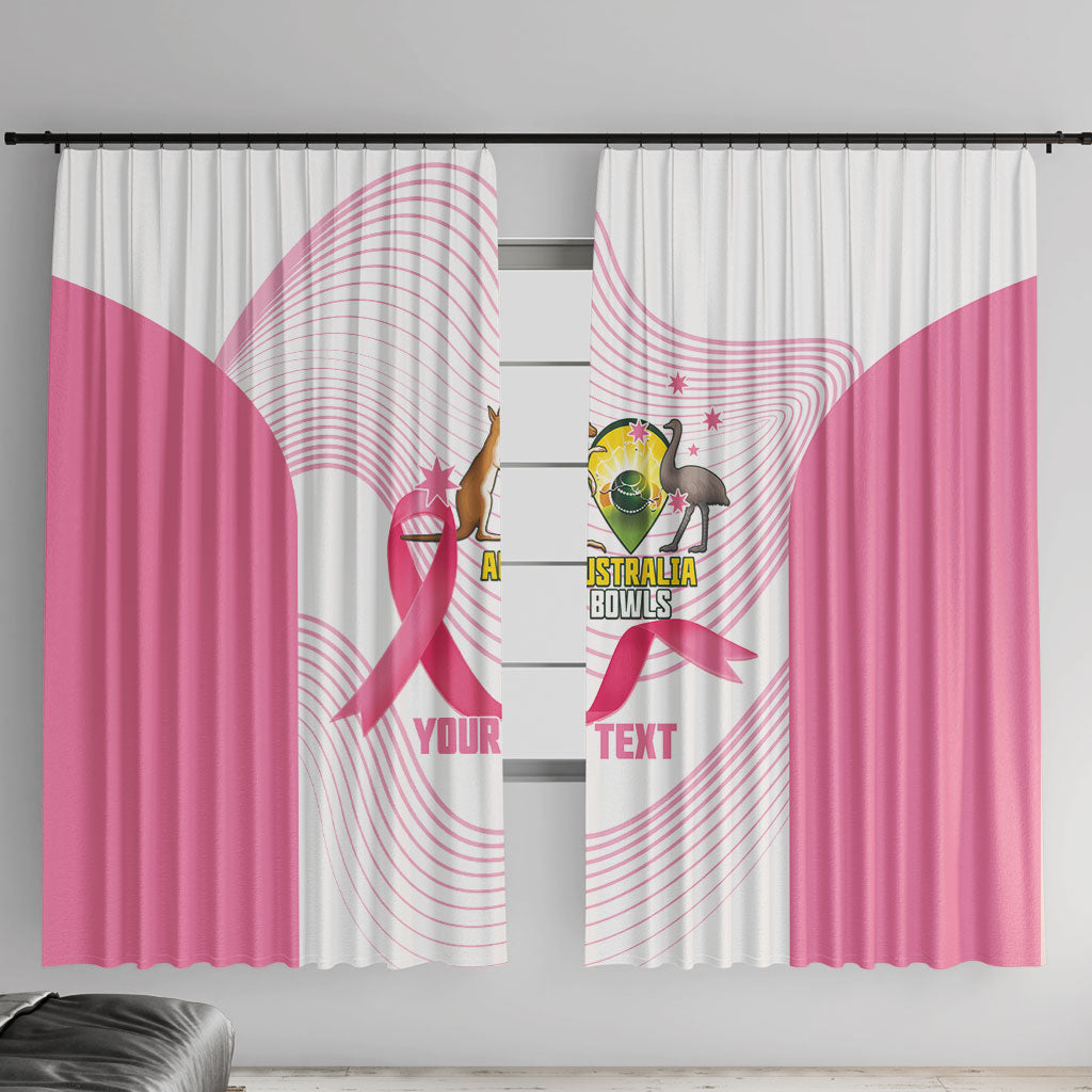 Custom Bowls Australia Breast Cancer Window Curtain Pink Ribbon Curve Sporty