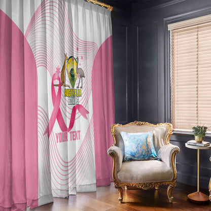 Custom Bowls Australia Breast Cancer Window Curtain Pink Ribbon Curve Sporty
