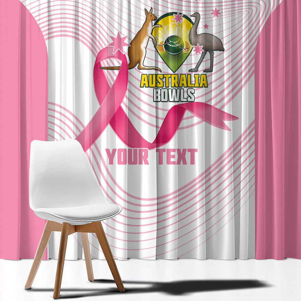 Custom Bowls Australia Breast Cancer Window Curtain Pink Ribbon Curve Sporty
