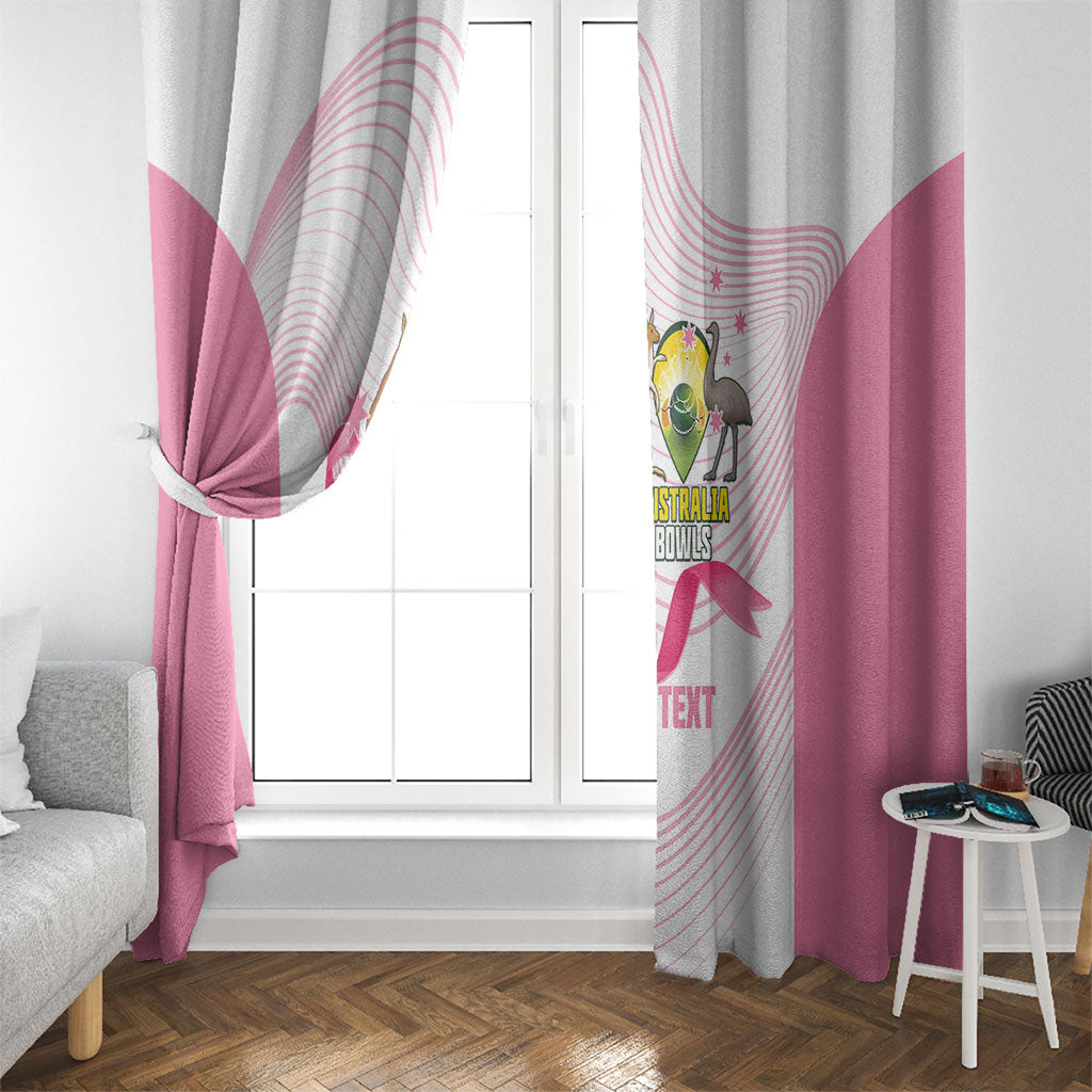 Custom Bowls Australia Breast Cancer Window Curtain Pink Ribbon Curve Sporty