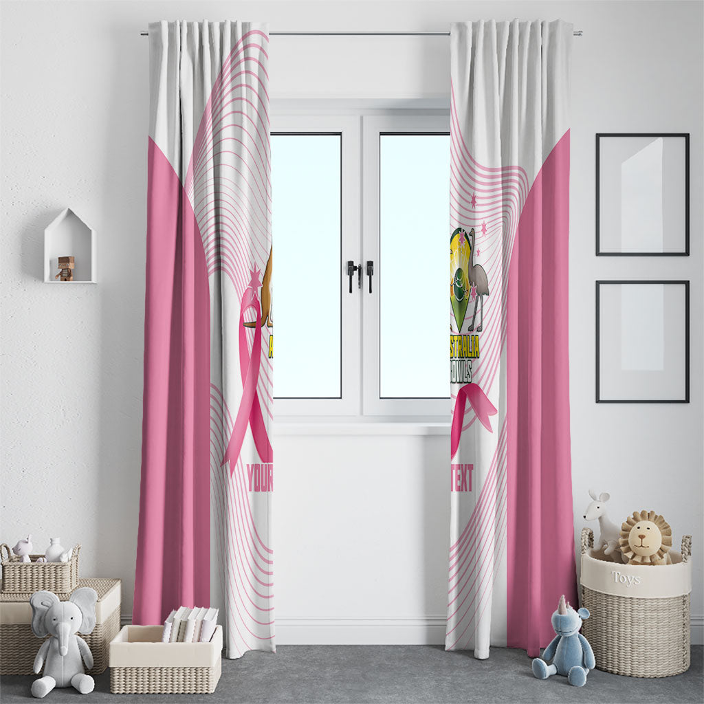Custom Bowls Australia Breast Cancer Window Curtain Pink Ribbon Curve Sporty