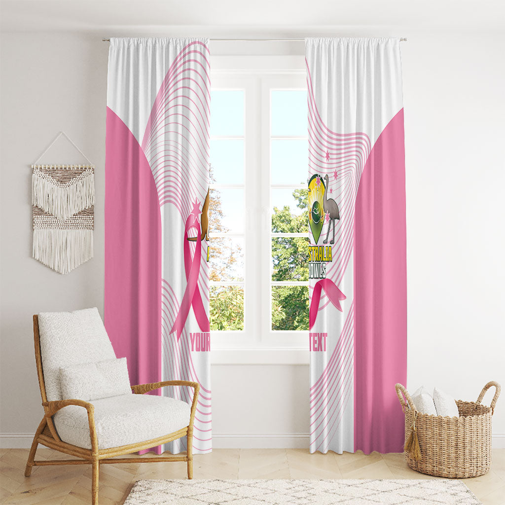 Custom Bowls Australia Breast Cancer Window Curtain Pink Ribbon Curve Sporty