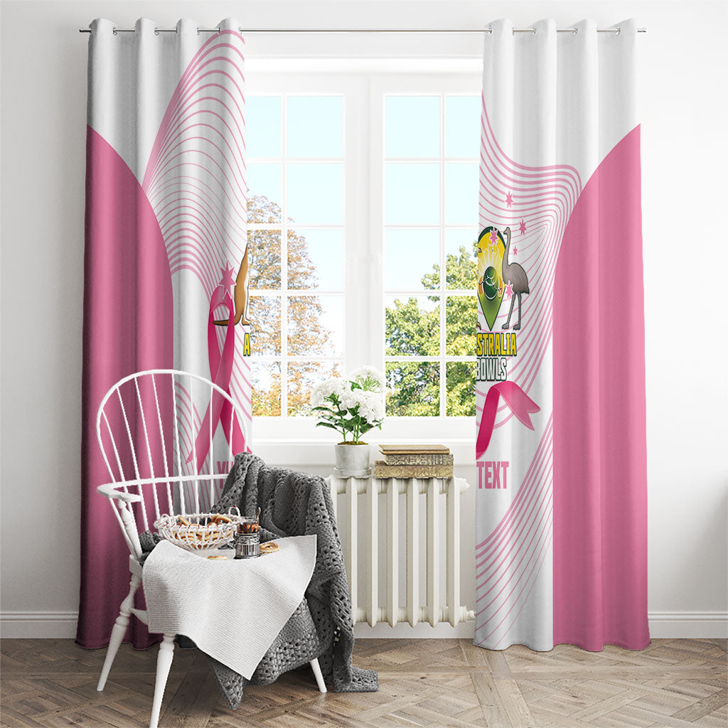 Custom Bowls Australia Breast Cancer Window Curtain Pink Ribbon Curve Sporty