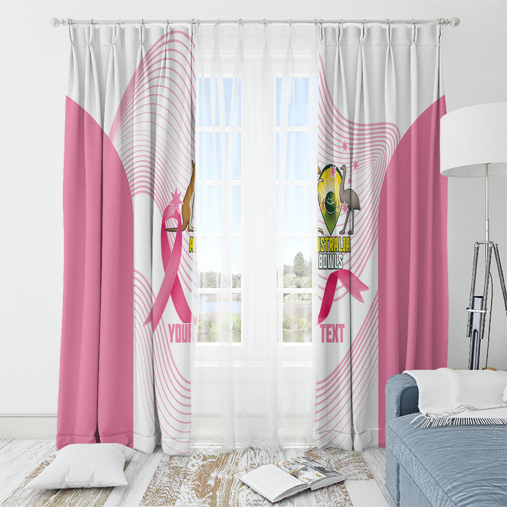 Custom Bowls Australia Breast Cancer Window Curtain Pink Ribbon Curve Sporty