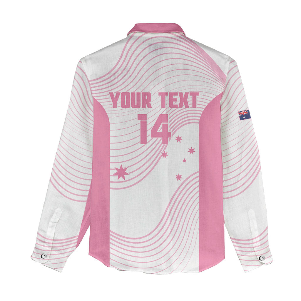 Custom Bowls Australia Breast Cancer Women Casual Shirt Pink Ribbon Curve Sporty