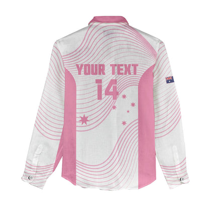 Custom Bowls Australia Breast Cancer Women Casual Shirt Pink Ribbon Curve Sporty