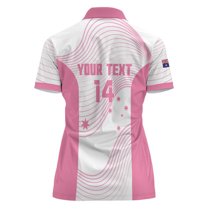 Custom Bowls Australia Breast Cancer Women Polo Shirt Pink Ribbon Curve Sporty