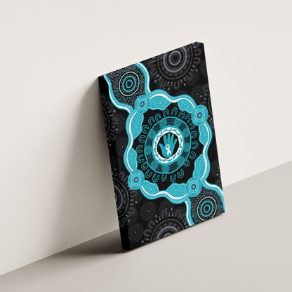 Australia Ovarian Cancer Support Canvas Wall Art Brave Strong Teal Ribbon Aboriginal Art