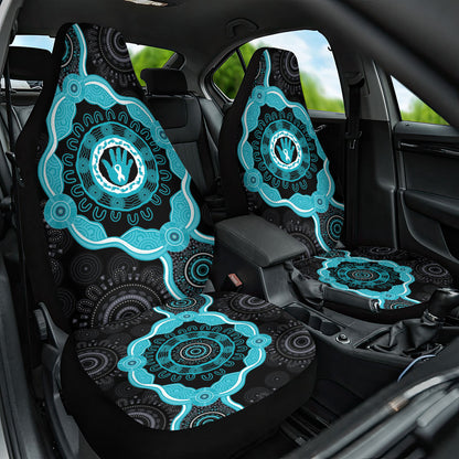 Australia Ovarian Cancer Support Car Seat Cover Brave Strong Teal Ribbon Aboriginal Art
