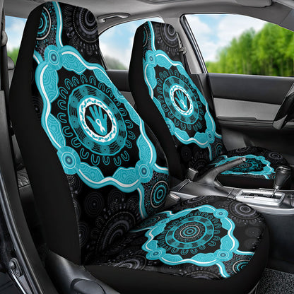 Australia Ovarian Cancer Support Car Seat Cover Brave Strong Teal Ribbon Aboriginal Art