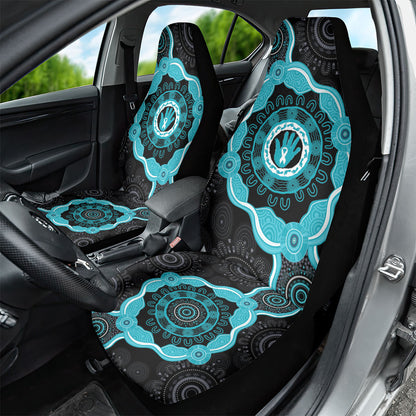 Australia Ovarian Cancer Support Car Seat Cover Brave Strong Teal Ribbon Aboriginal Art