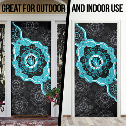 Australia Ovarian Cancer Support Door Cover Brave Strong Teal Ribbon Aboriginal Art