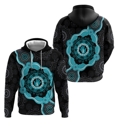 Australia Ovarian Cancer Support Hoodie Brave Strong Teal Ribbon Aboriginal Art