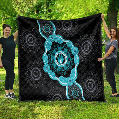 Australia Ovarian Cancer Support Quilt Brave Strong Teal Ribbon Aboriginal Art