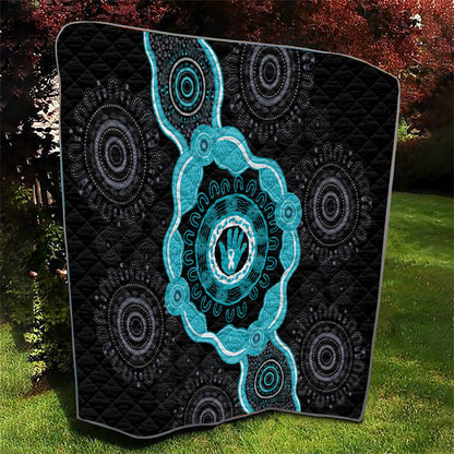 Australia Ovarian Cancer Support Quilt Brave Strong Teal Ribbon Aboriginal Art