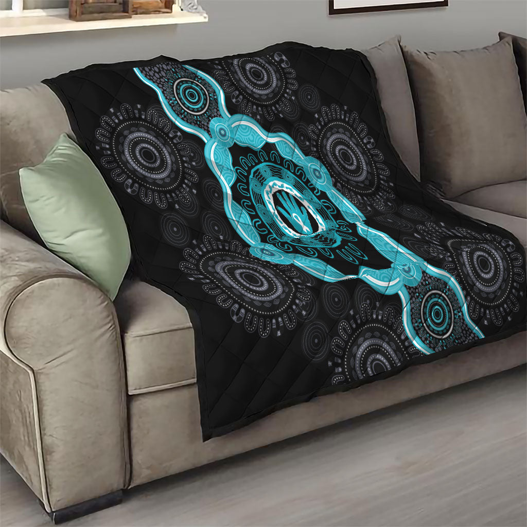 Australia Ovarian Cancer Support Quilt Brave Strong Teal Ribbon Aboriginal Art