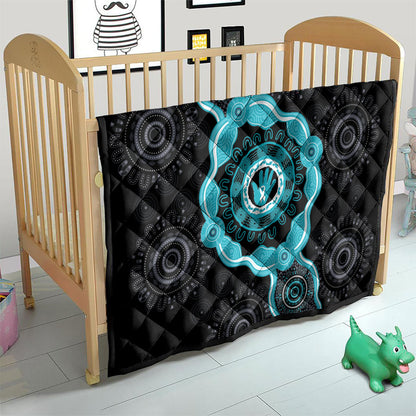 Australia Ovarian Cancer Support Quilt Brave Strong Teal Ribbon Aboriginal Art