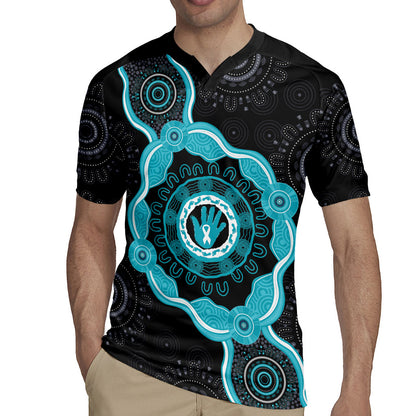 Australia Ovarian Cancer Support Rugby Jersey Brave Strong Teal Ribbon Aboriginal Art