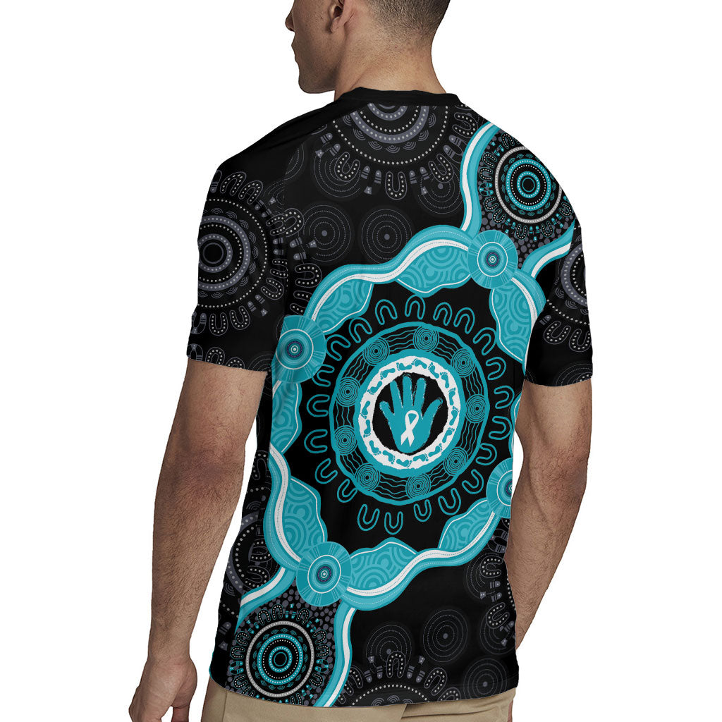 Australia Ovarian Cancer Support Rugby Jersey Brave Strong Teal Ribbon Aboriginal Art