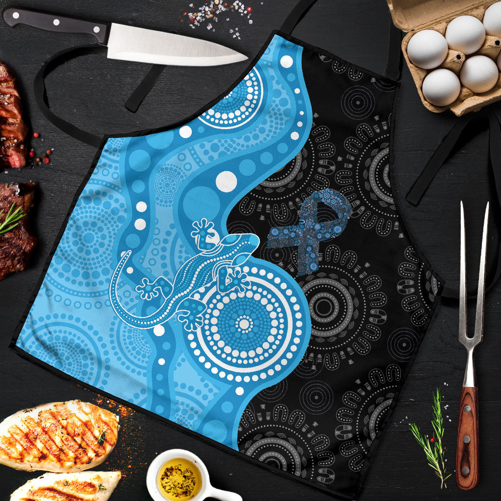 Australia Autism Support Month Apron Indigenous Lizard With Blue Ribbon