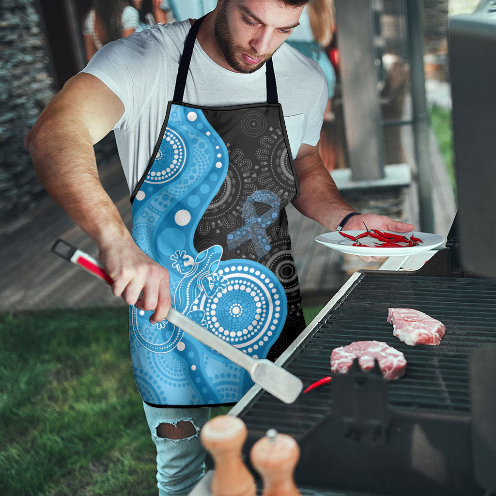 Australia Autism Support Month Apron Indigenous Lizard With Blue Ribbon