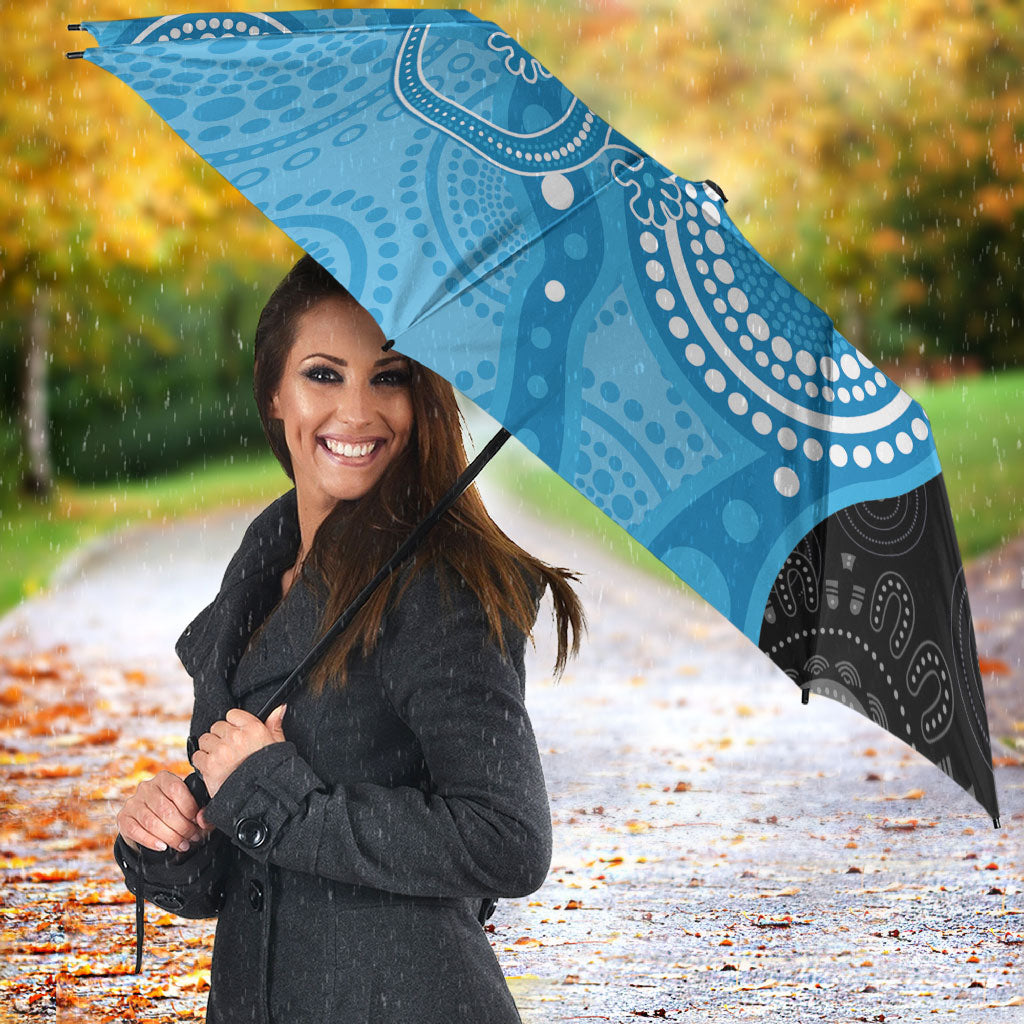 Australia Autism Support Month Umbrella Indigenous Lizard With Blue Ribbon