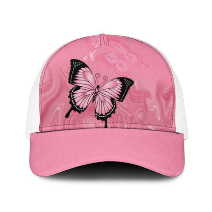Australia Breast Cancer Support Baseball Net Cap Pink Ribbon Butterfly Opal Pattern
