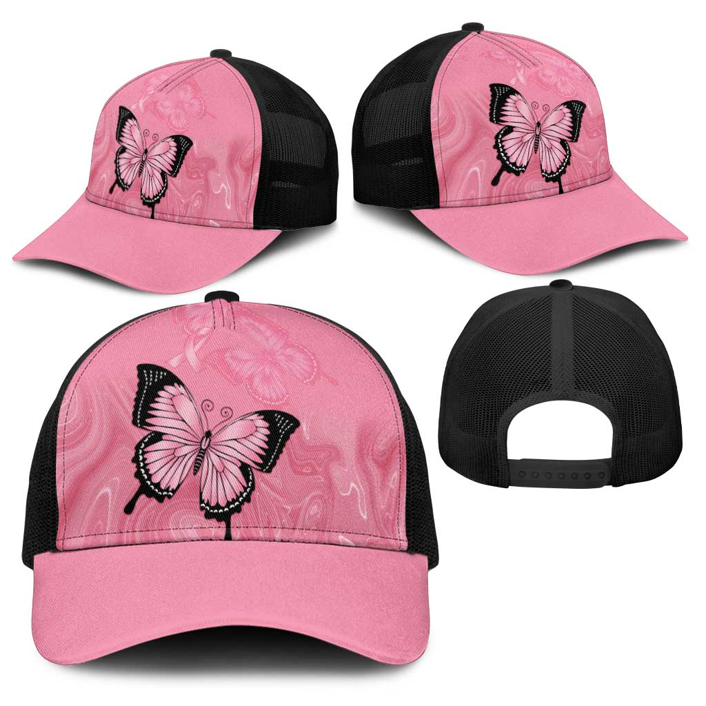 Australia Breast Cancer Support Baseball Net Cap Pink Ribbon Butterfly Opal Pattern