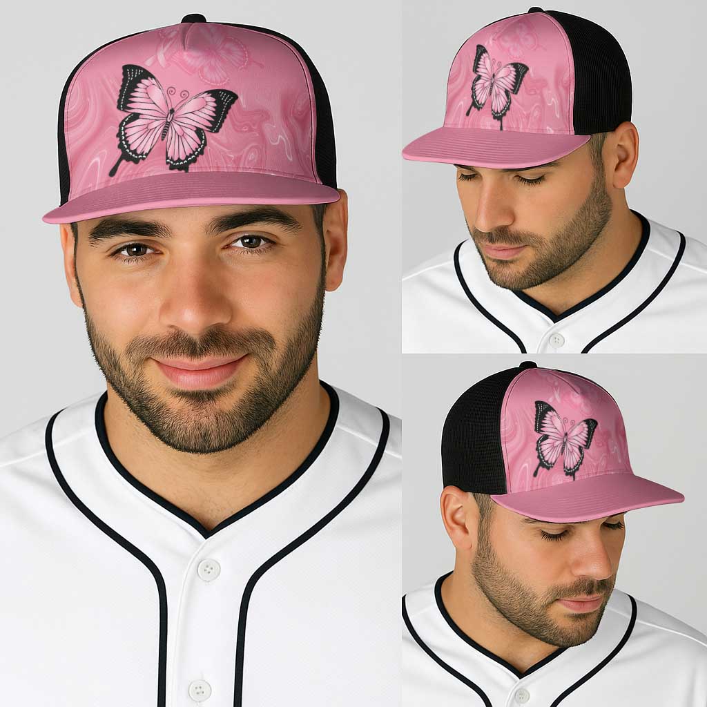 Australia Breast Cancer Support Baseball Net Cap Pink Ribbon Butterfly Opal Pattern