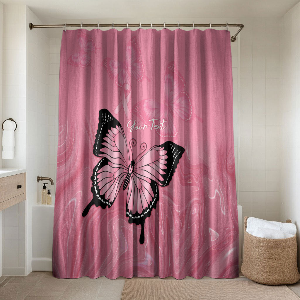 Personalised Australia Breast Cancer Support Bathroom Set Pink Ribbon Butterfly Opal Pattern