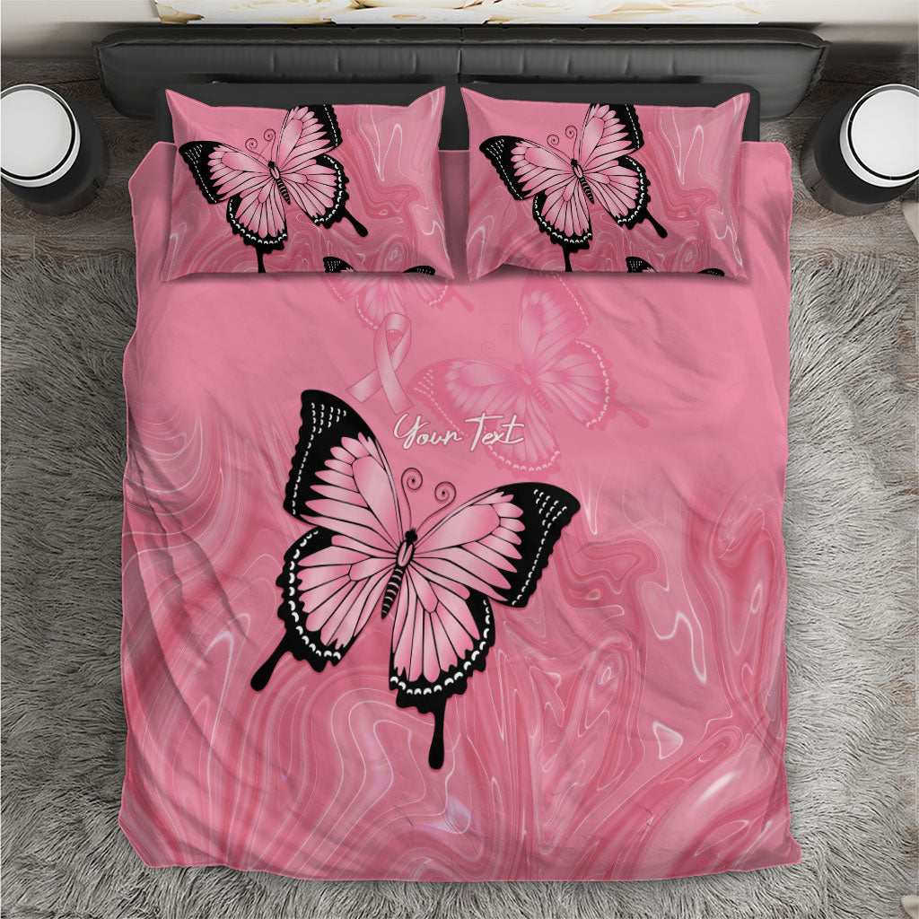 Personalised Australia Breast Cancer Support Bedding Set Pink Ribbon Butterfly Opal Pattern
