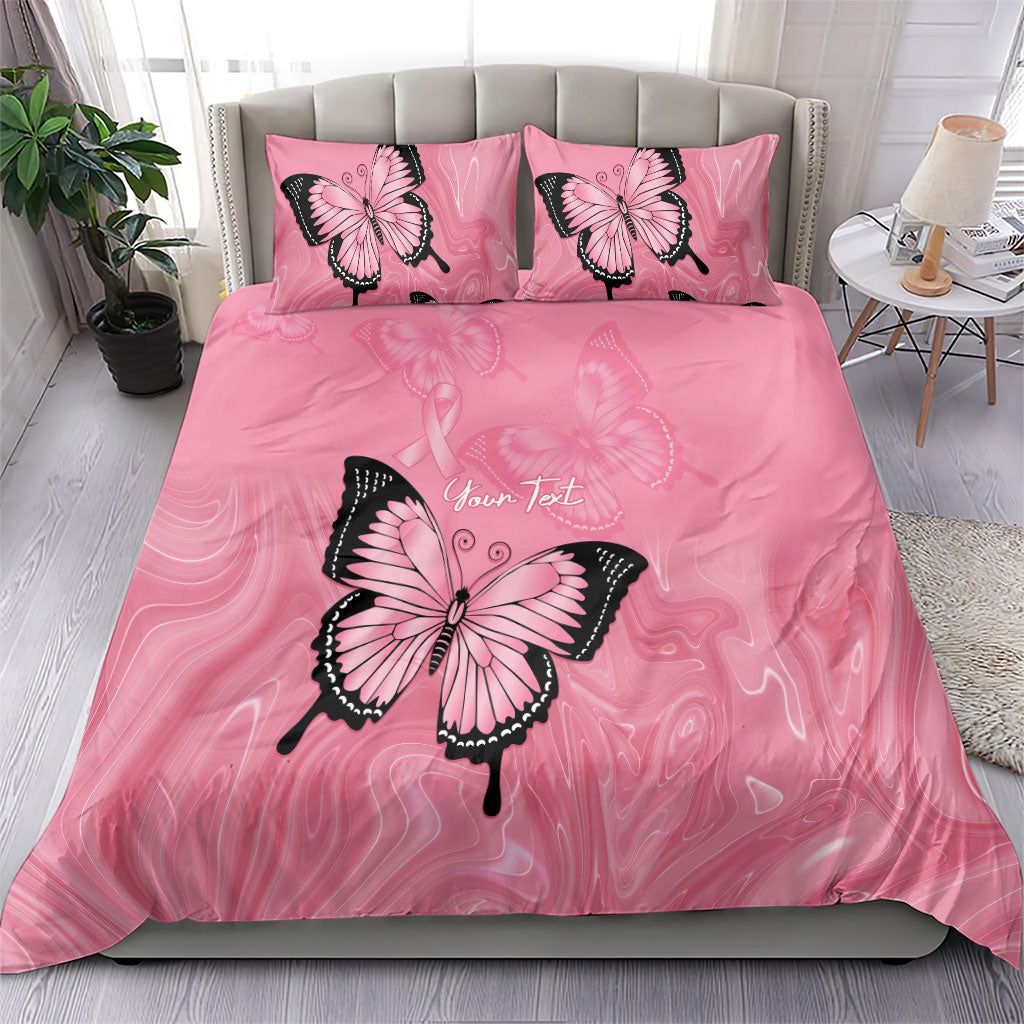 Personalised Australia Breast Cancer Support Bedding Set Pink Ribbon Butterfly Opal Pattern