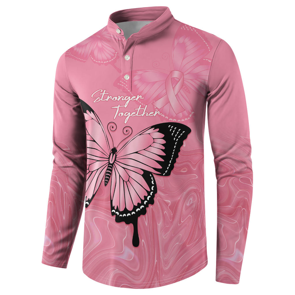 Personalised Australia Breast Cancer Support Button Sweatshirt Pink Ribbon Butterfly Opal Pattern