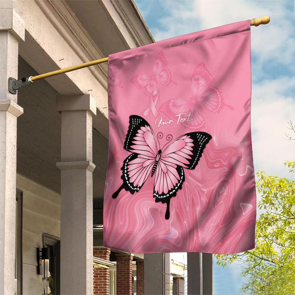 Personalised Australia Breast Cancer Support Garden Flag Pink Ribbon Butterfly Opal Pattern