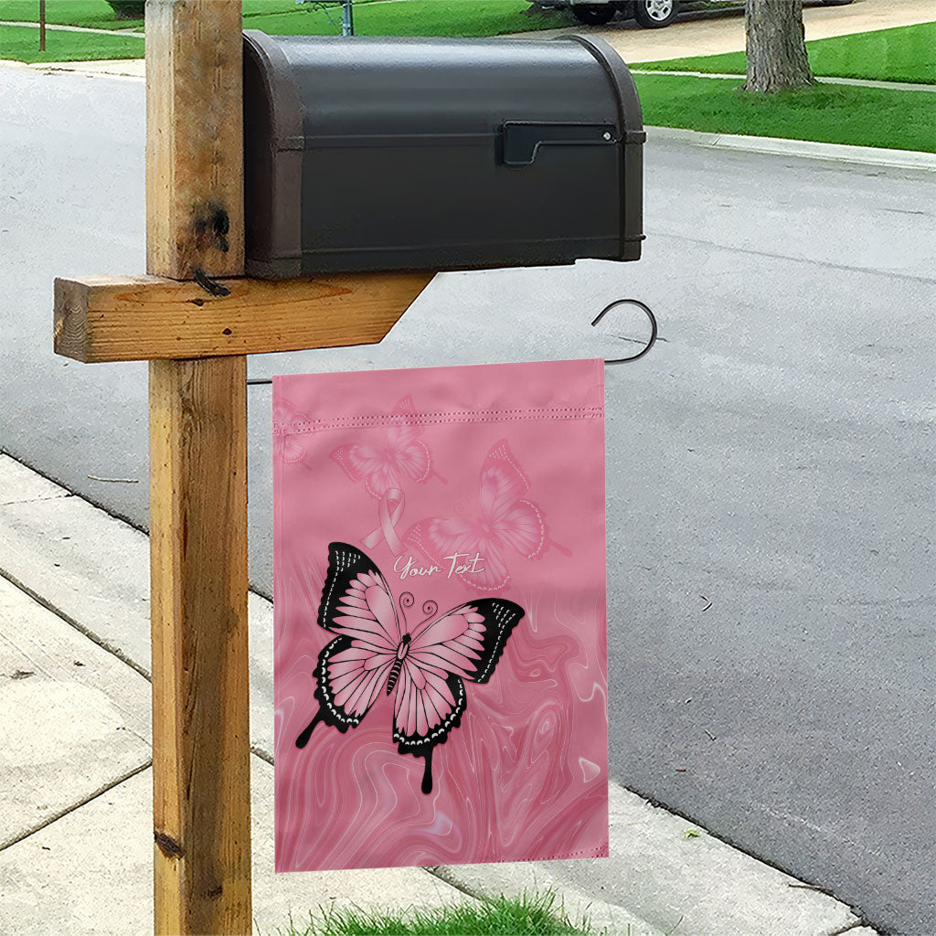 Personalised Australia Breast Cancer Support Garden Flag Pink Ribbon Butterfly Opal Pattern