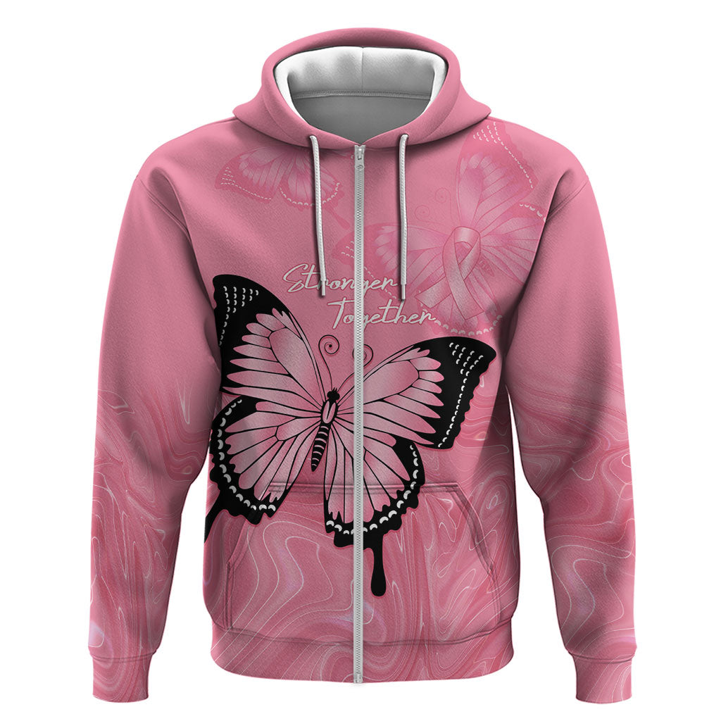 Personalised Australia Breast Cancer Support Hoodie Pink Ribbon Butterfly Opal Pattern