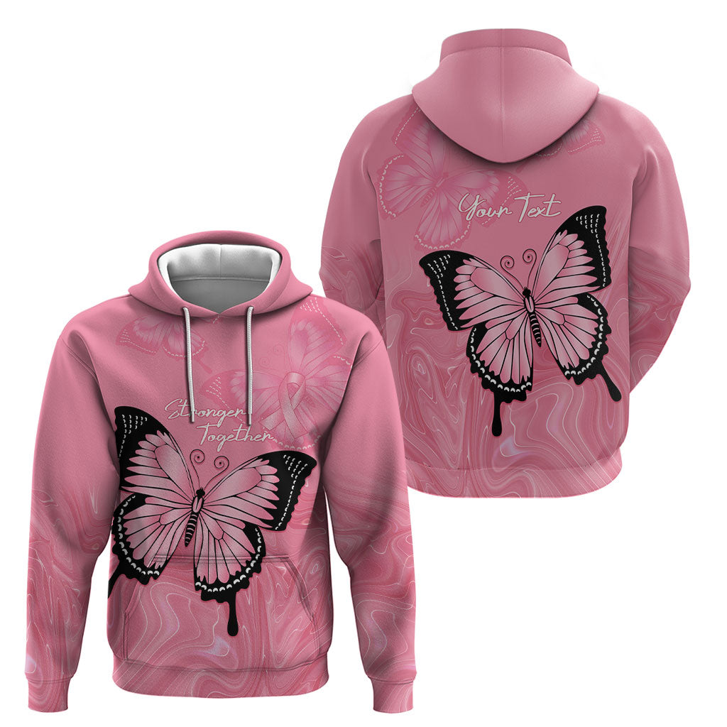 Personalised Australia Breast Cancer Support Hoodie Pink Ribbon Butterfly Opal Pattern