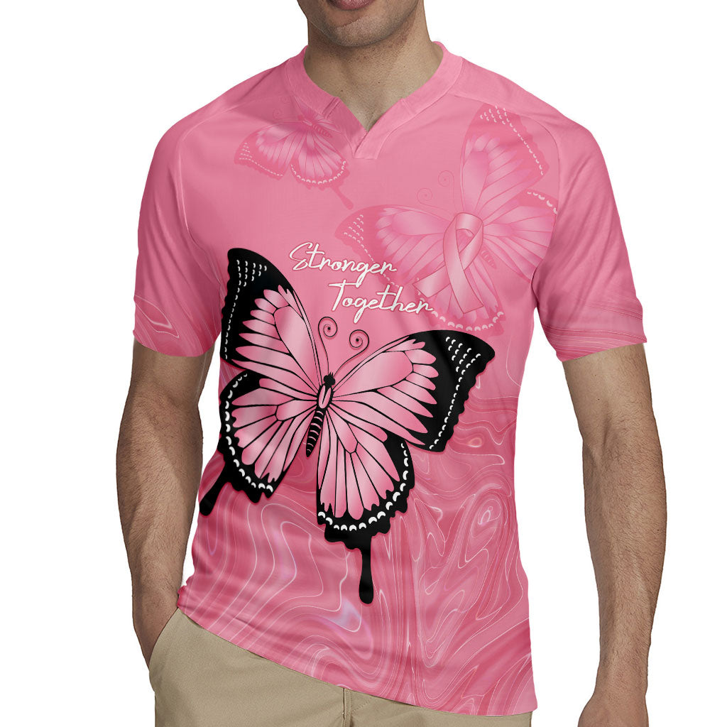 Personalised Australia Breast Cancer Support Rugby Jersey Pink Ribbon Butterfly Opal Pattern
