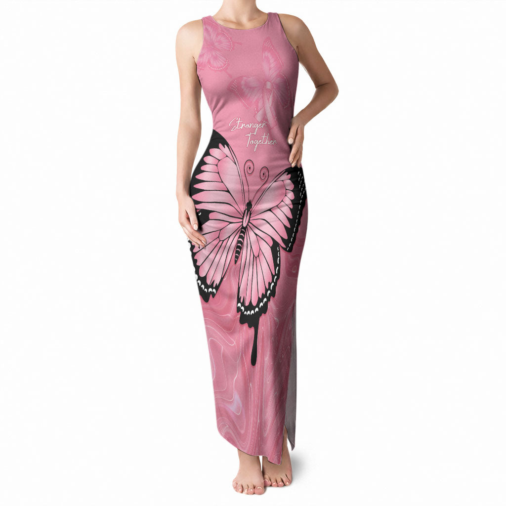 Personalised Australia Breast Cancer Support Tank Maxi Dress Pink Ribbon Butterfly Opal Pattern
