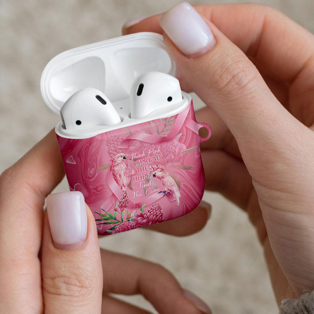 Australia Breast Cancer Support AirPods Case Think Pink Cockatoos Ribbon