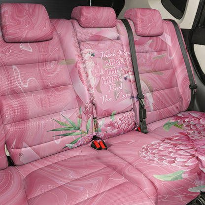 Australia Breast Cancer Support Back Car Seat Cover Think Pink Cockatoos Ribbon