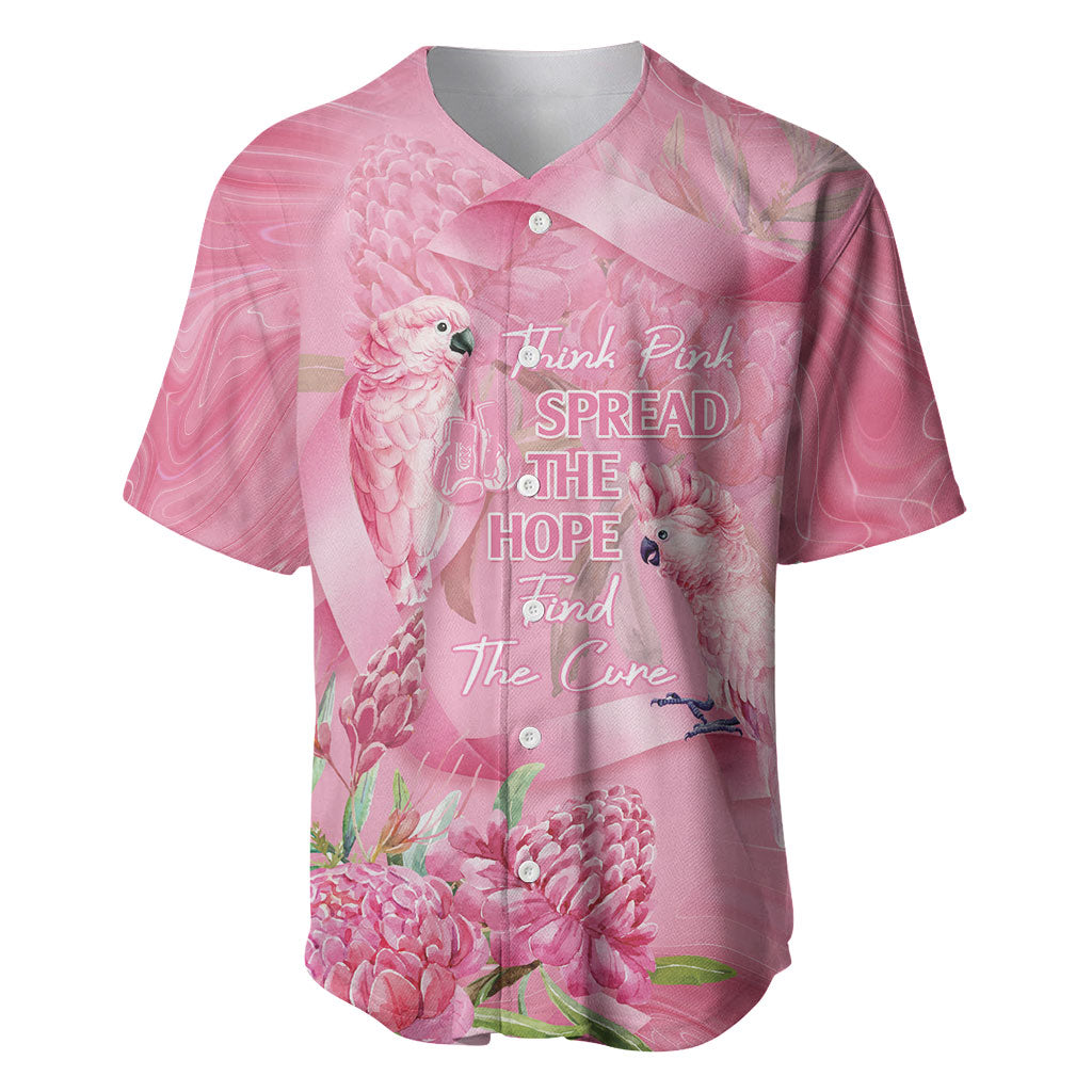 Australia Breast Cancer Support Baseball Jersey Think Pink Cockatoos Ribbon