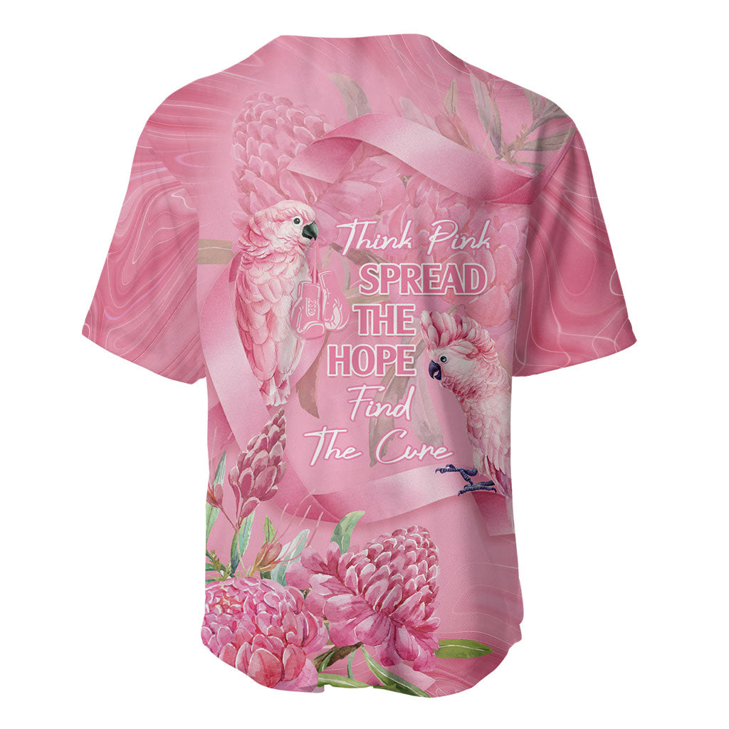 Australia Breast Cancer Support Baseball Jersey Think Pink Cockatoos Ribbon