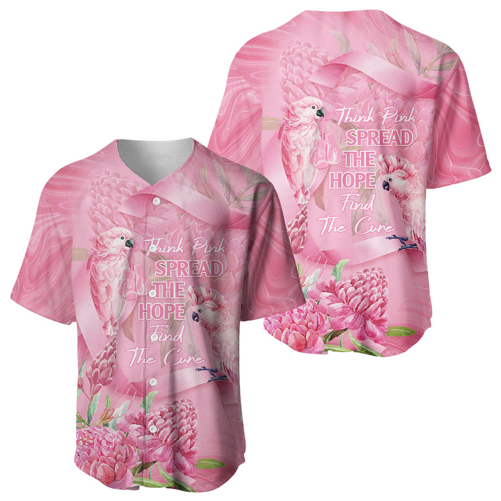 Australia Breast Cancer Support Baseball Jersey Think Pink Cockatoos Ribbon