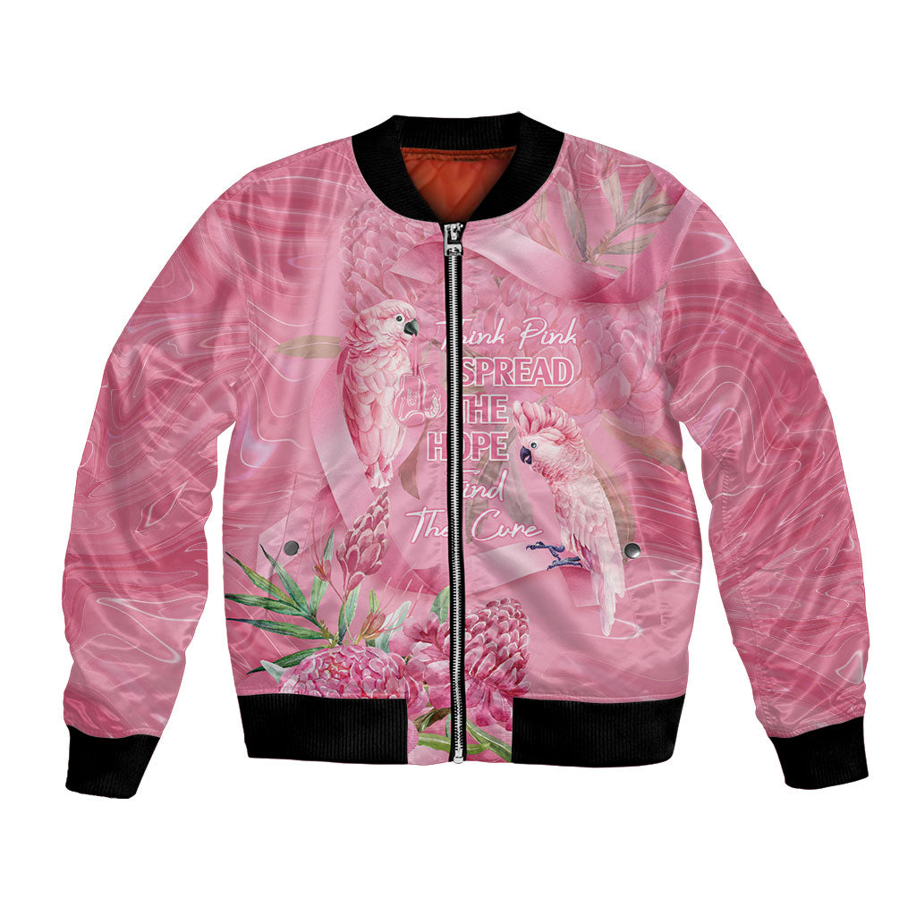 Australia Breast Cancer Support Bomber Jacket Think Pink Cockatoos Ribbon