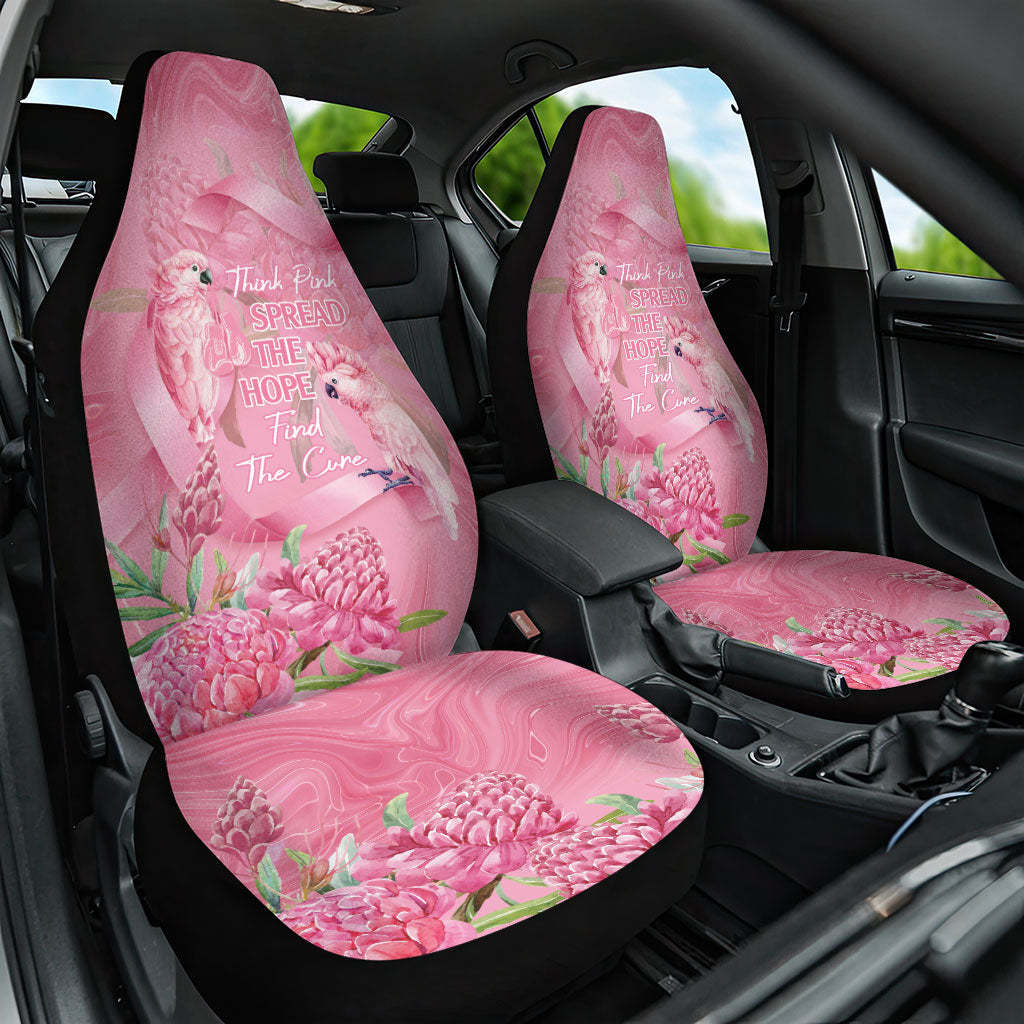 Australia Breast Cancer Support Car Seat Cover Think Pink Cockatoos Ribbon