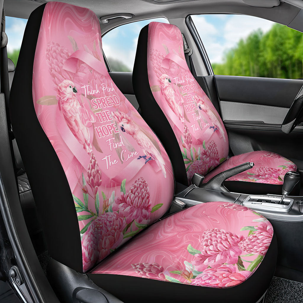 Australia Breast Cancer Support Car Seat Cover Think Pink Cockatoos Ribbon