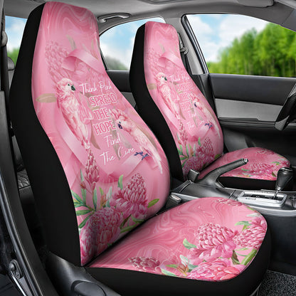 Australia Breast Cancer Support Car Seat Cover Think Pink Cockatoos Ribbon