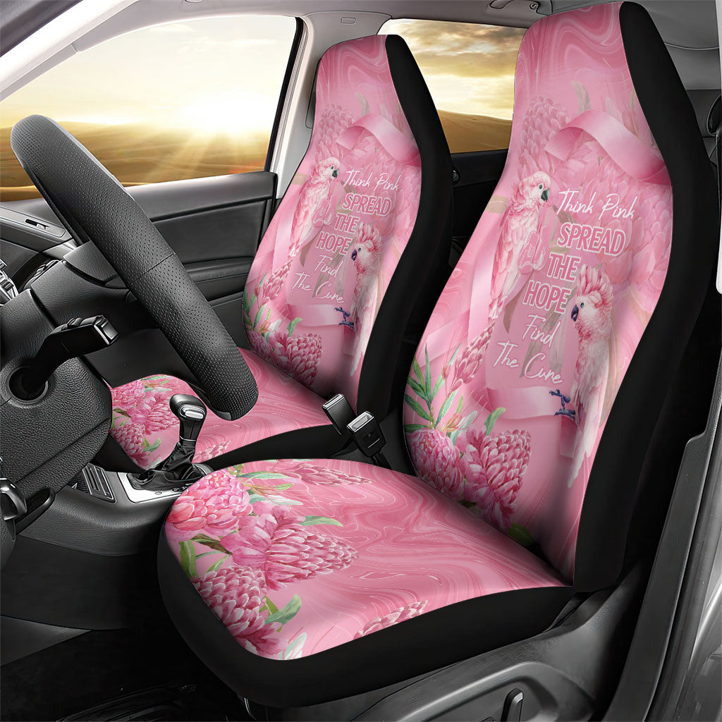 Australia Breast Cancer Support Car Seat Cover Think Pink Cockatoos Ribbon