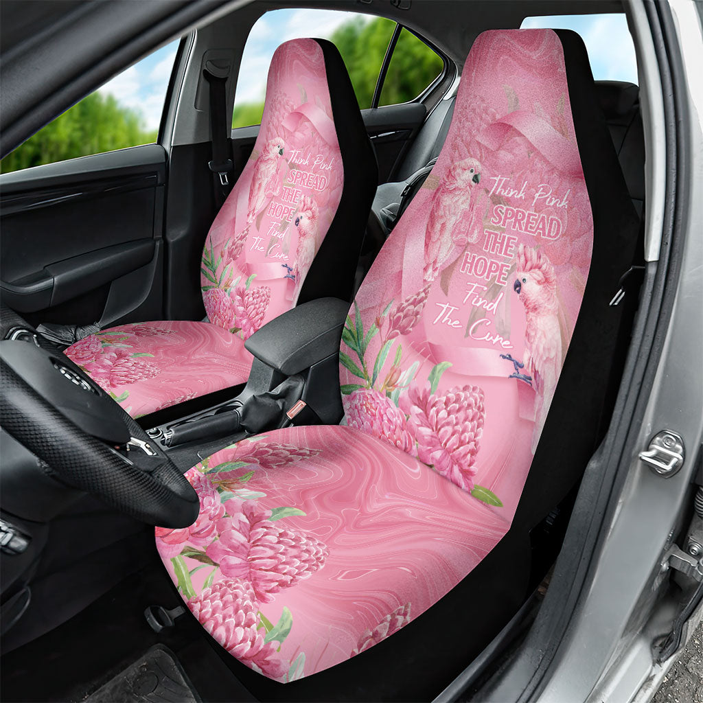 Australia Breast Cancer Support Car Seat Cover Think Pink Cockatoos Ribbon